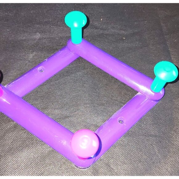 1980s Vitange Expandable Wall-Mounted Coat Rack Colorful Pegs Kitsch - Picture 5 of 10